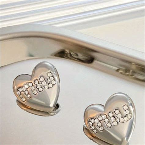 miu miu heart earrings|miu earrings for women.